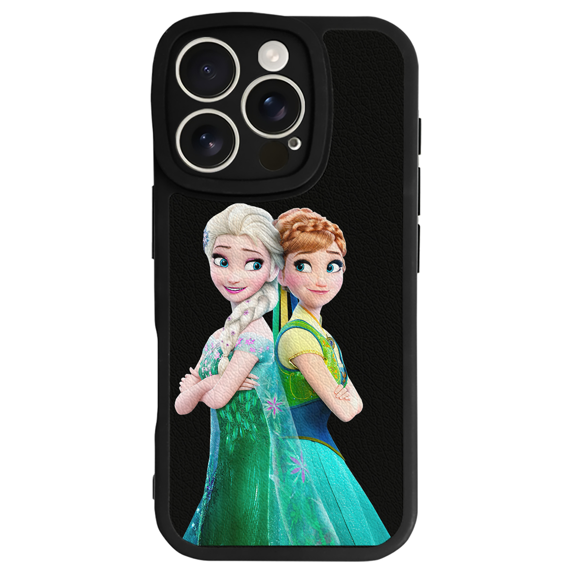 （画像用） アナと雪の女王 アンナ エルサ Frozen Anna Elsa 【iPhone 16シリーズ対応】シリコンスマホケース（レザー調） 材質：シリコン